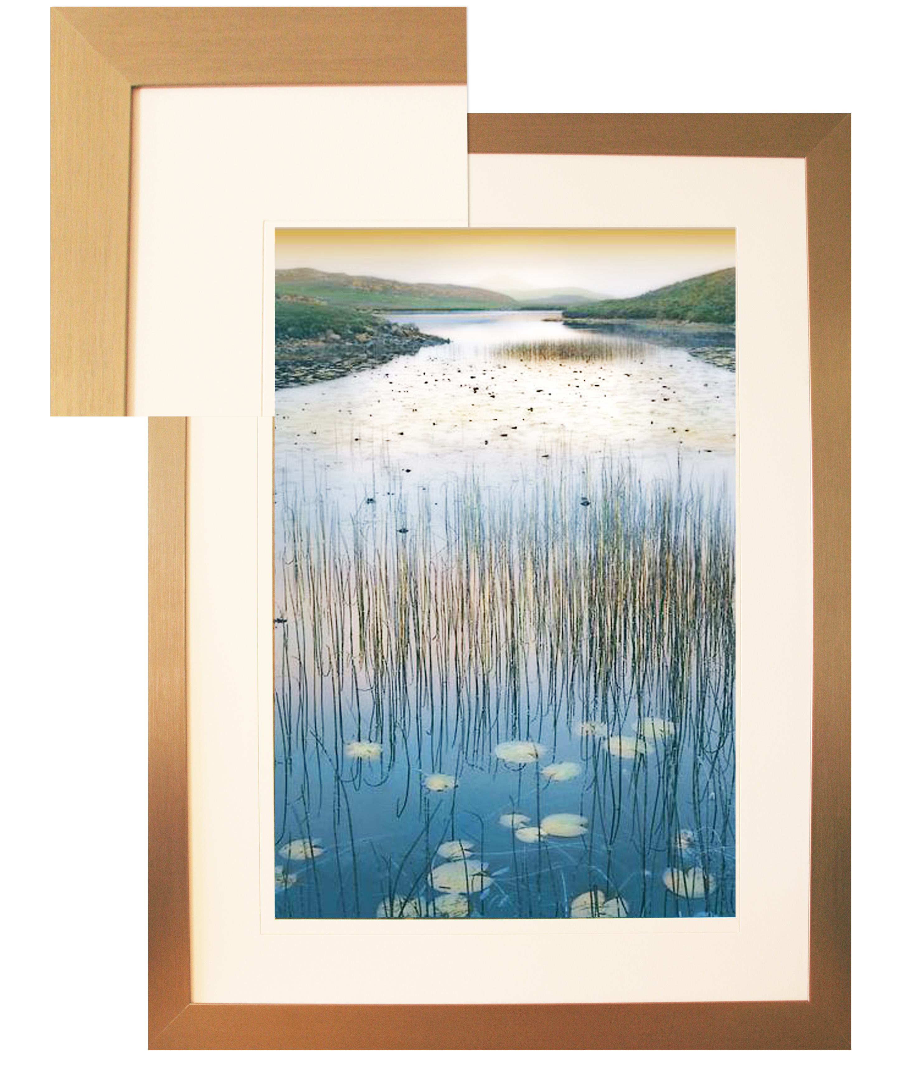 FP176 Wall décor art framed print landscape light brown frame